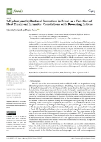 5-Hydroxymethylfurfural Formation in Bread As a Function of Heat Treatment Intensity: Correlations with Browning Indices