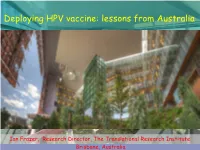 Deploying HPV Vaccine: Lessons from Australia