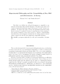 Experimental Philosophy and the Compatibility of Free Will and Determinism: a Survey