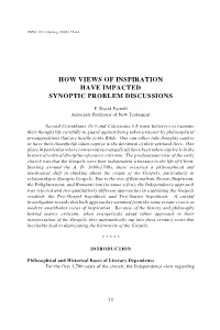 How Views of Inspiration Have Impacted Synoptic Problem Discussions