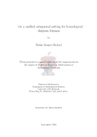 On a Unified Categorical Setting for Homological Diagram Lemmas