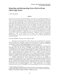 Reporting and Interpreting Scores Derived from Likert-Type Scales
