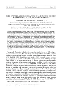Role of Overlapping Generations in Maintaining Genetic Variation in a Fluctuating Environment