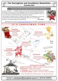 The Hovingham and Scackleton Newsletter December 2019