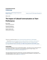 The Impact of Cultural Communication on Team Performance