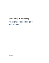 Additional Resources and References