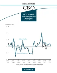 CBO's Economic Forecasting Record