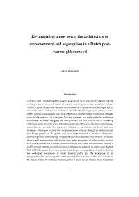 Discourses of Identity and Representation in the Regeneration