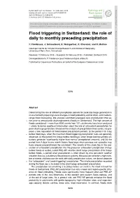 Flood Triggering in Switzerland: the Role of Daily to Monthly Preceding Precipitation