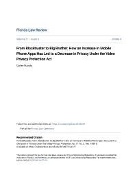 From Blockbuster to Big Brother: How an Increase in Mobile Phone Apps Has Led to a Decrease in Privacy Under the Video Privacy Protection Act