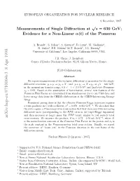 Measurements of Single Diffraction at √S = 630