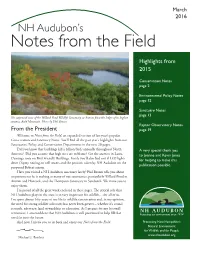 Notes from the Field Highlights from 2015