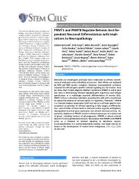 PRMT1 and PRMT8 Regulate Retinoic Acid Dependent Neuronal