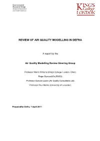 Review of Air Quality Modelling in Defra