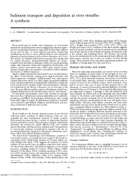 Sediment Transport and Deposition at River Mouths: a Synthesis