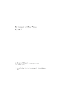 The Immunity of Official Visitors