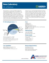 Ames Laboratory at a Glance