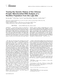 Mitochondrial DNA Analysis of a Neolithic Population from the Lajia Site