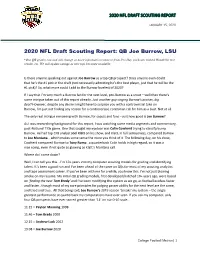 2020 NFL Draft Scouting Report: QB Joe Burrow, LSU