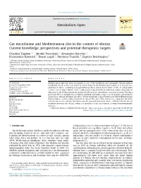 Gut Microbiome and Mediterranean Diet in the Context of Obesity