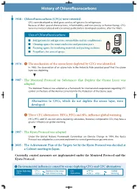 History of Chlorofluorocarbons