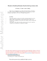 Measures of Model Performance Based on the Log Accuracy Ratio