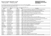 Resource Consent Applications Issued 1 February 2021 – 13 February 2021