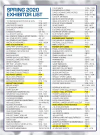 Spring 2020 Exhibitor List