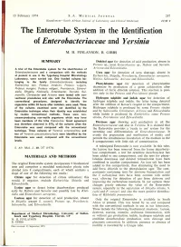 The Enterotube System in the Identification of Enterohacteriaceae and Yersinia