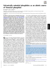 Volcanically Extruded Phosphides As an Abiotic Source of Venusian Phosphine