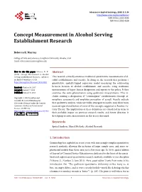 Concept Measurement in Alcohol Serving Establishment Research