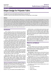 Diaper Design for Polyester Fabric
