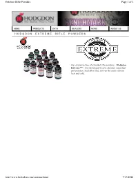 Extreme Rifle Powders Data