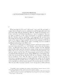 Fear and Freedom. a New Interpretation of Pliny's