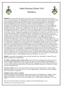 Kellys Directory Extract 1915 Ramsbury