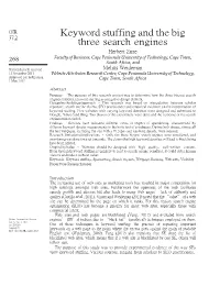 Keyword Stuffing and the Big Three Search Engines