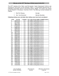Minutes of the 673Rd Meeting of SEIAA Dated 06.04.2021