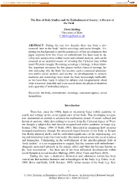 The Rise of Body Studies and the Embodiment of Society: a Review of the Field