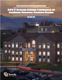 2017Boulder Summer Conference on Consumer Financial Decision Making