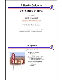 A Nerd's Guide to DATA-INTO In