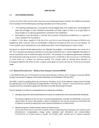 CHAPTER ONE 1.1 the PLANNING PROCESS in Terms of Section 24(1)