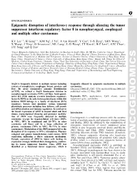 Epigenetic Disruption of Interferon-Γ Response Through Silencing The