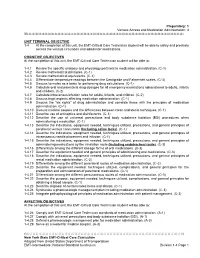 Preparatory: 1 Venous Access and Medication Administration: 4