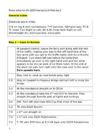 Route Notes for the 2019 Hayling Cycle Ride Day 1