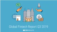 CB Insights – Global Fintech Report Q3 2019