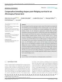 Cooperative Breeding Shapes Post&#X2010;Fledging Survival in An