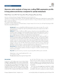 Genome-Wide Analysis of Long Non-Coding RNA Expression Profile in Lung Adenocarcinoma Compared to Spinal Metastasis