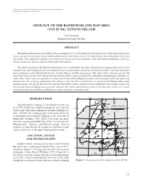 Geology of the Random Island Map Area (Nts 2C/04), Newfoundland
