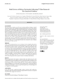 Risk Factors of Biliary Peritonitis Following T-Tube Removal- the Unsolved Problem