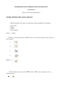 Section 1(Choose the Correct Answer)